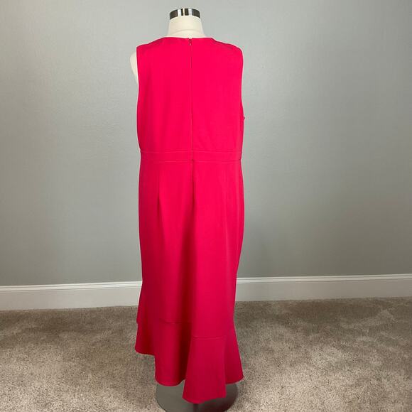 XSCAPE Colorful High Low Sheath Cocktail Dress Size 22W Red Sleeveless Midi - Picture 6 of 11